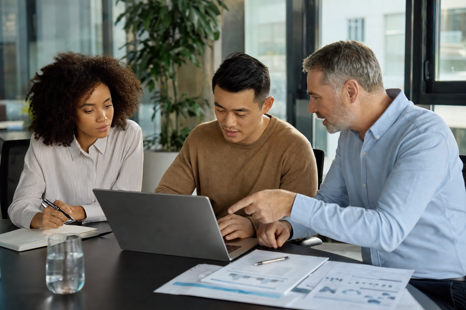 Corporate Worker Sampling AI Tools At Desk