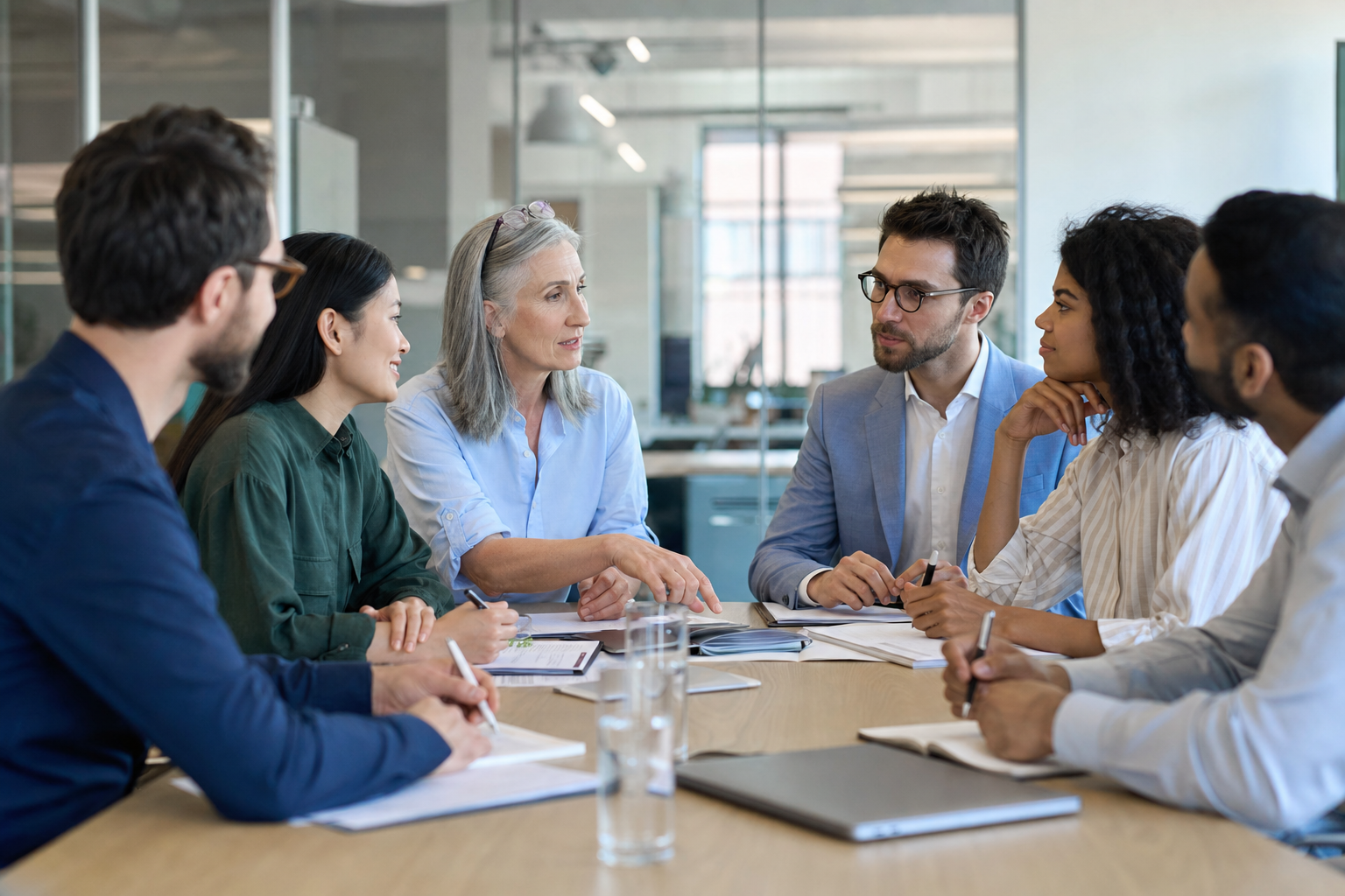 Diverse Professionals Collaborating In Office Space