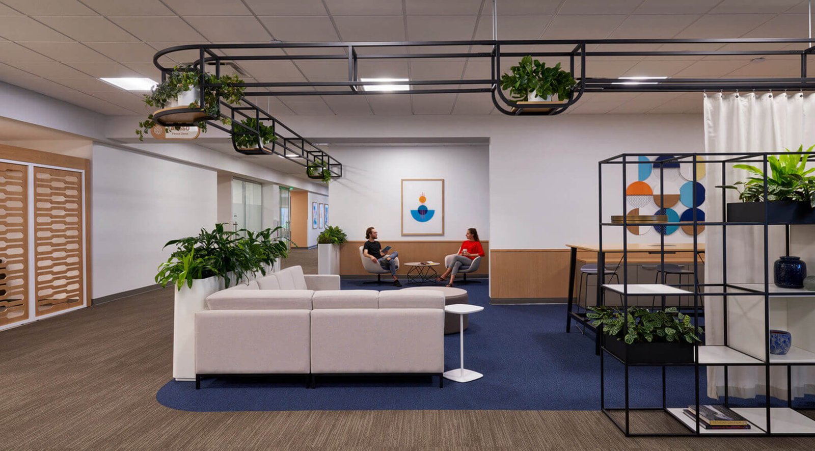 employees talking in office