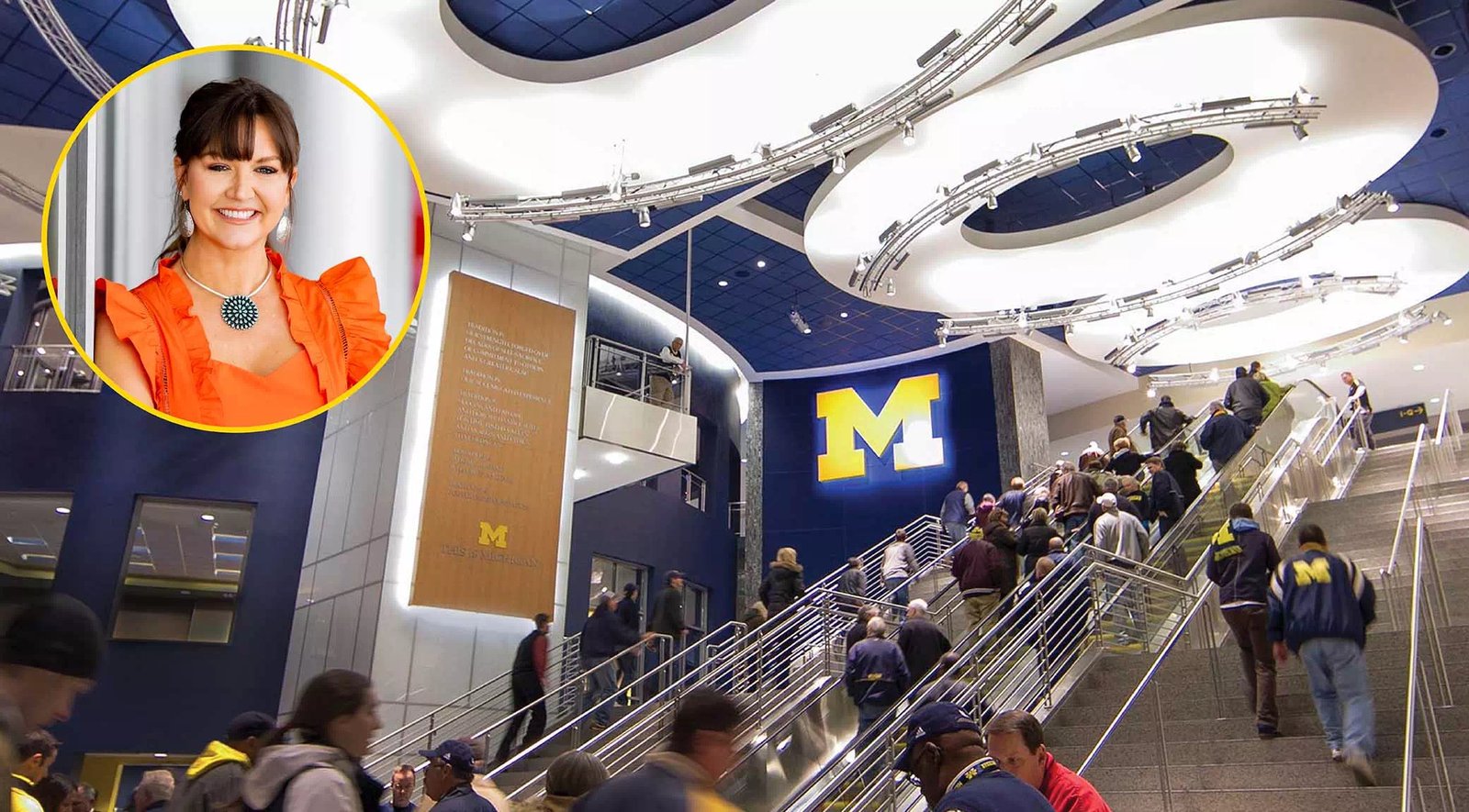 people climbing stairs in sports arena