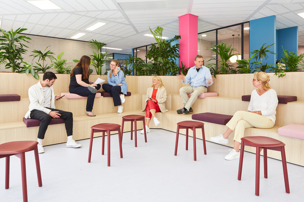 employees socializing in office