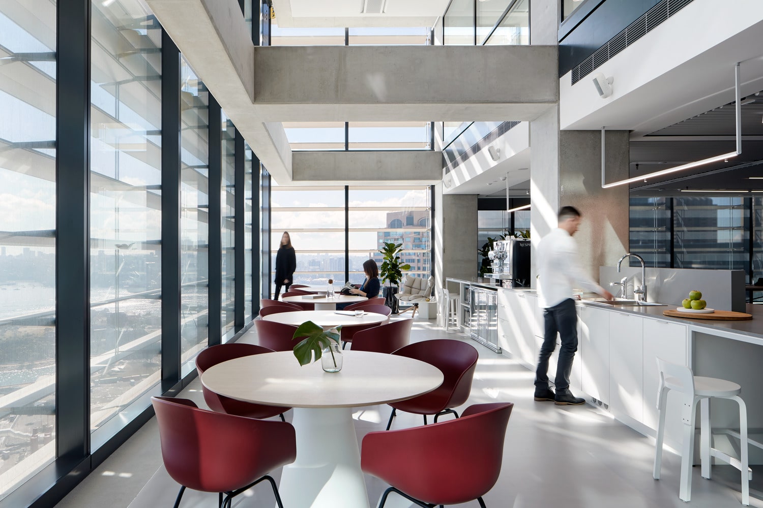 Hickson's Lawyers Sydney sun-drenched kitchen with floor to ceilind windows