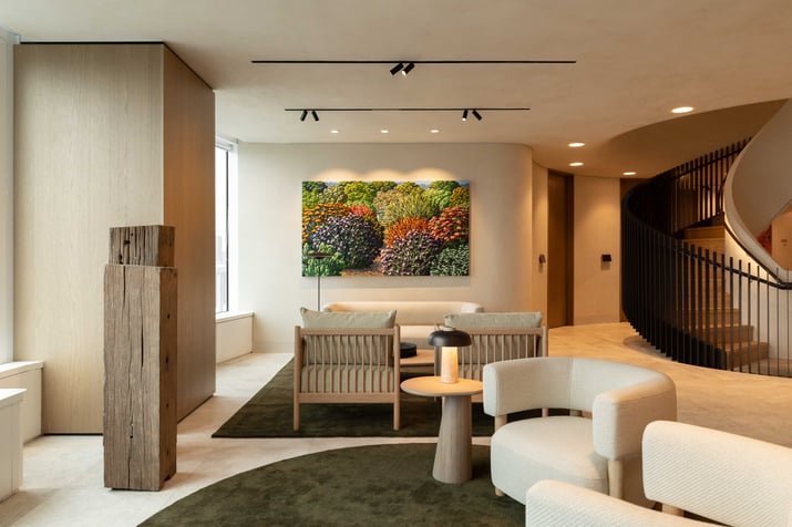 Reception and welcome area at Russell McVeagh's Wellington office