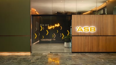 Commercial interior fit-out for ASB Bank and Kiwi Property