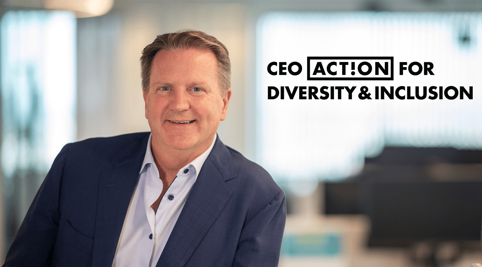 Steve Quick headshot with CEO Action Pledge Logo