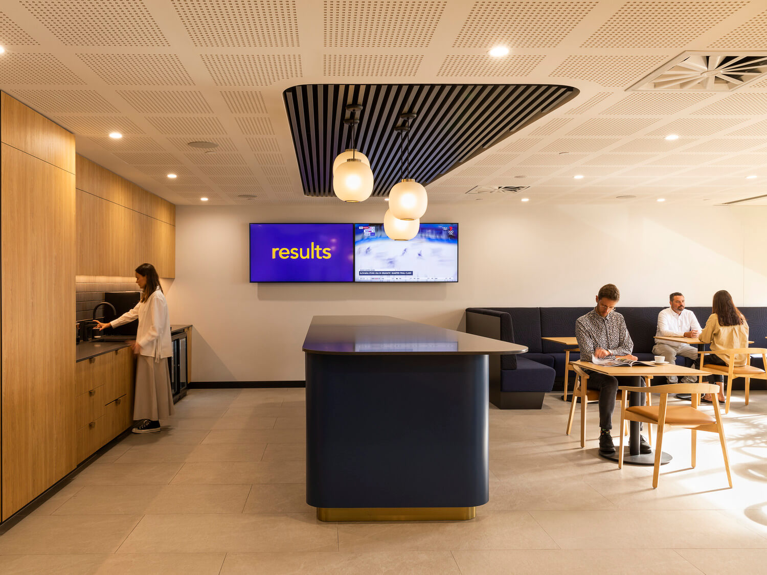 Kitchen and cafe space at CPA Auckland office