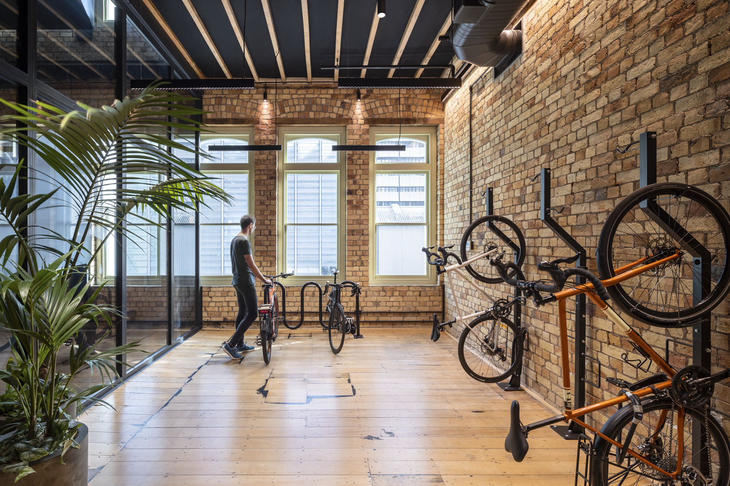 End of trip bike racks encouraging alternative commutes 