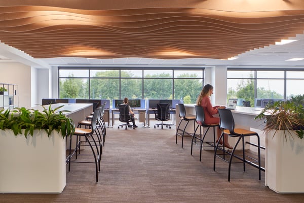 employees sitting at workstations