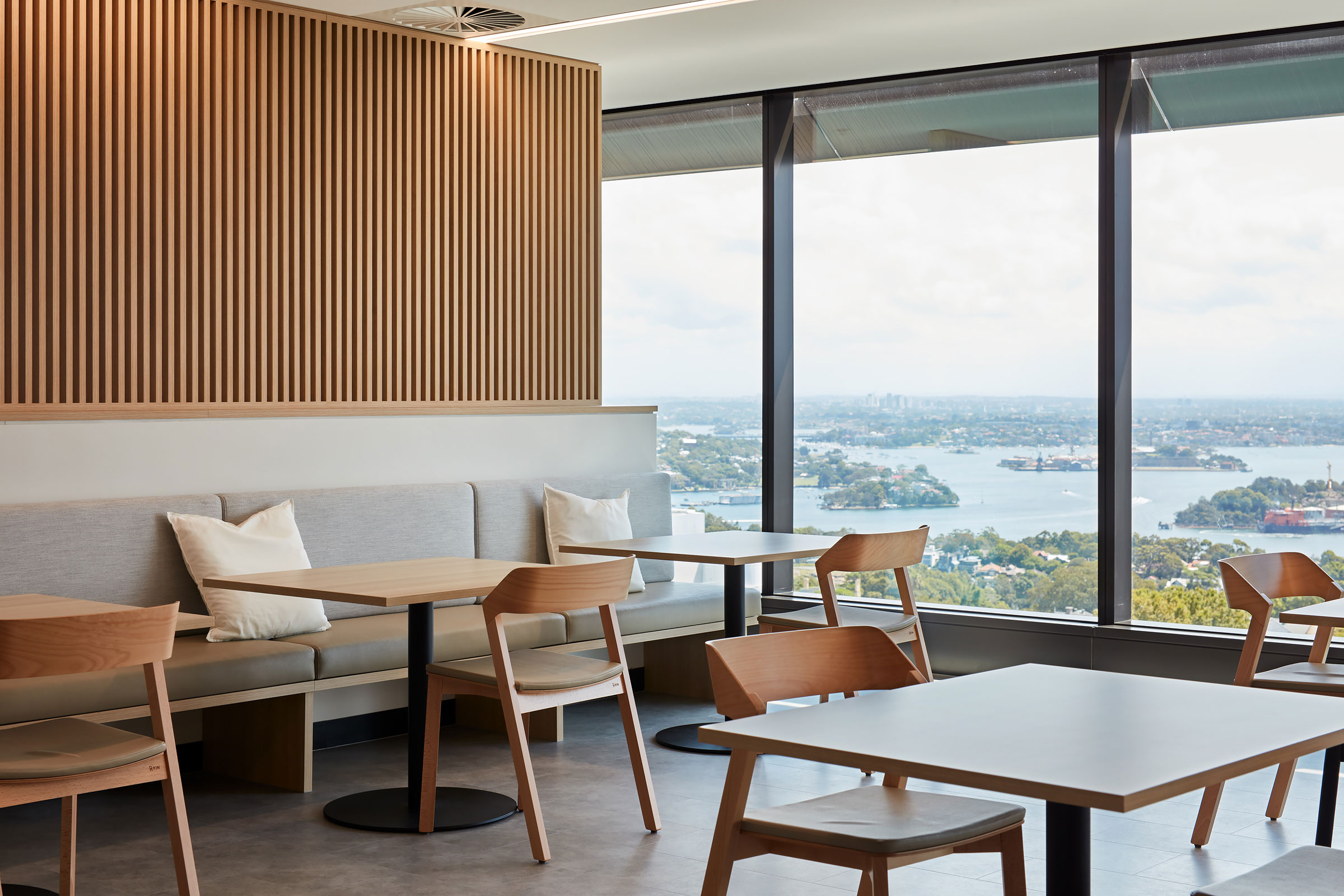 Breakout space with views over Sydney harbour