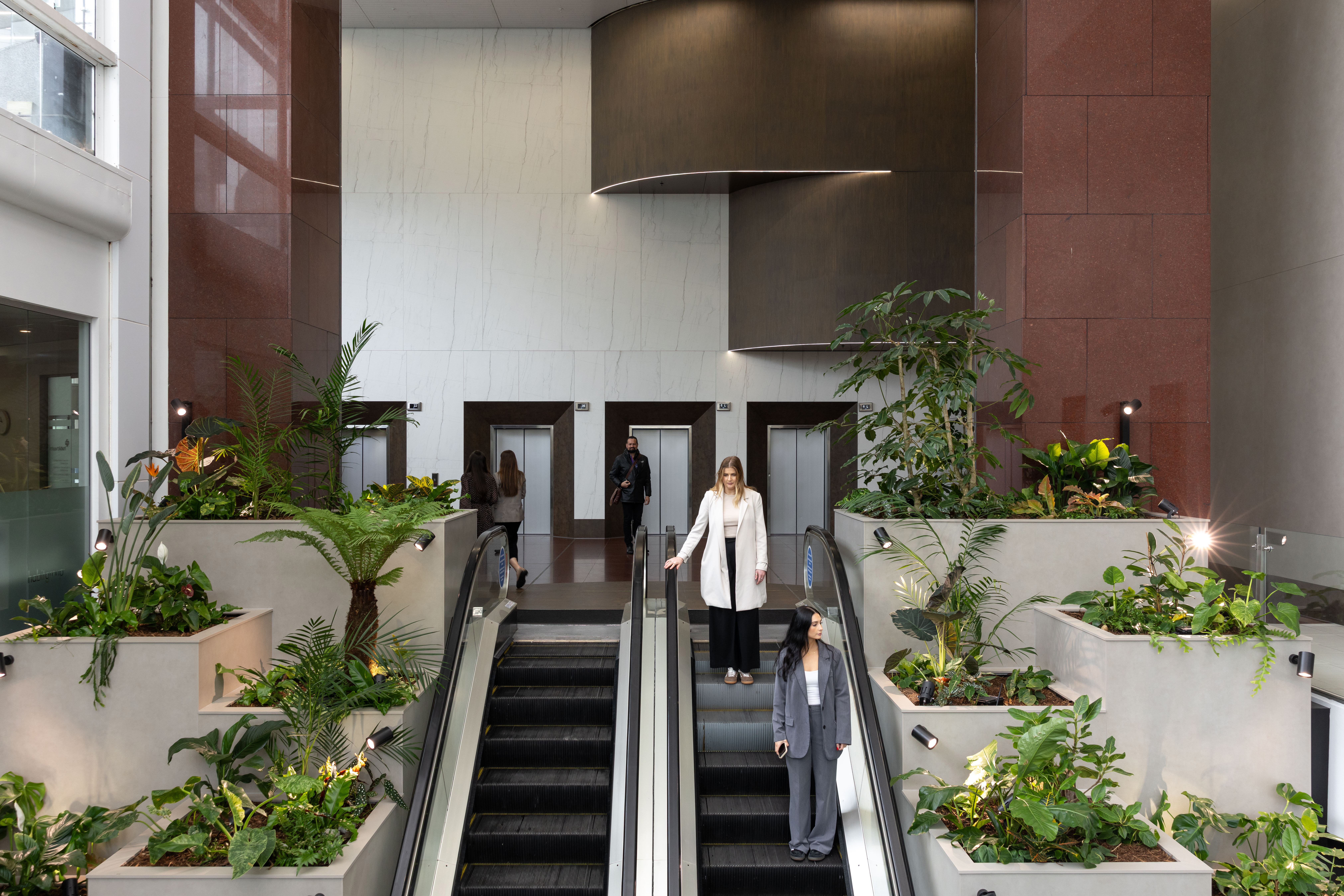 A view of Majestic Centre's lobby from across the atrium 