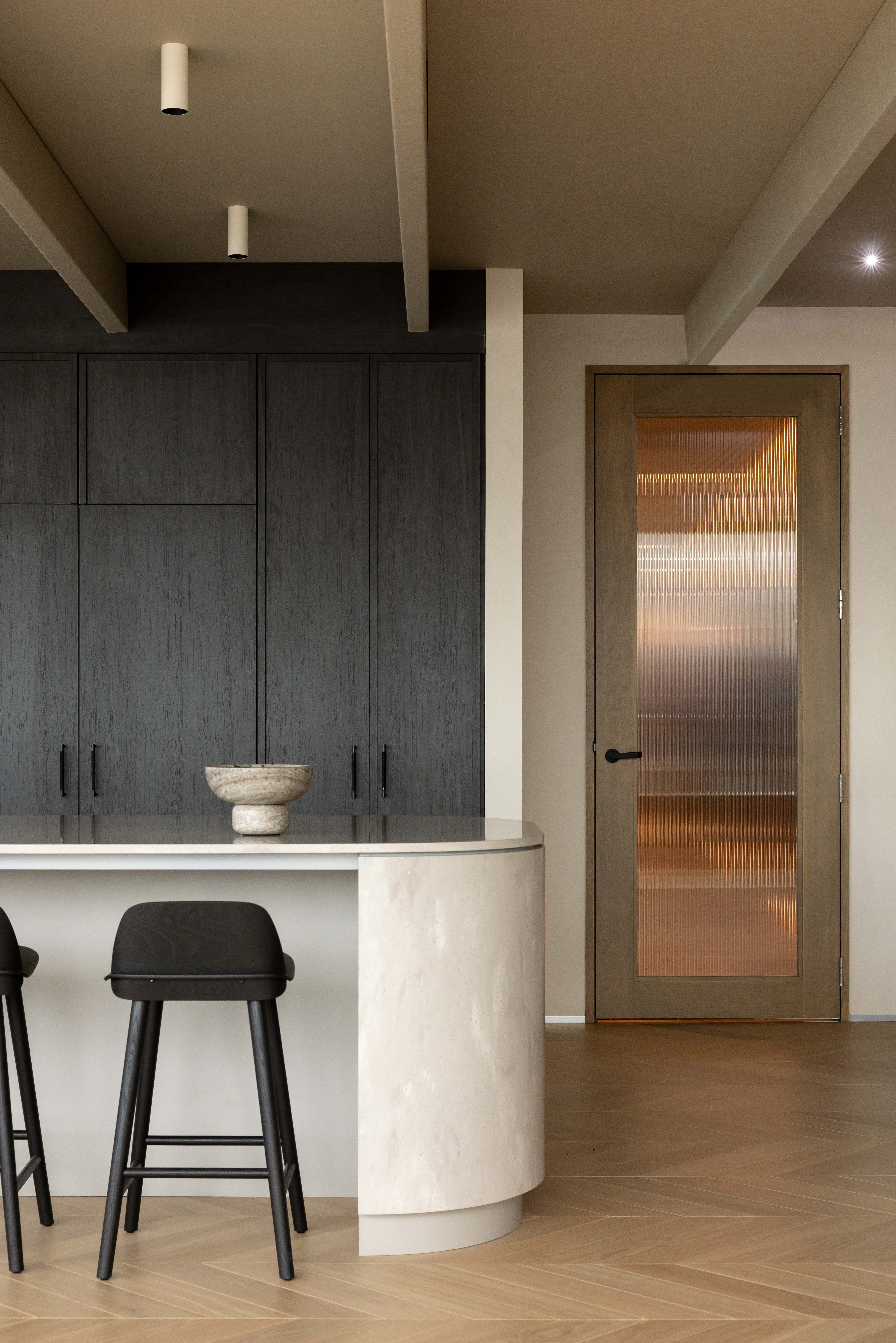 Detail image of the materials used in the kitchen design