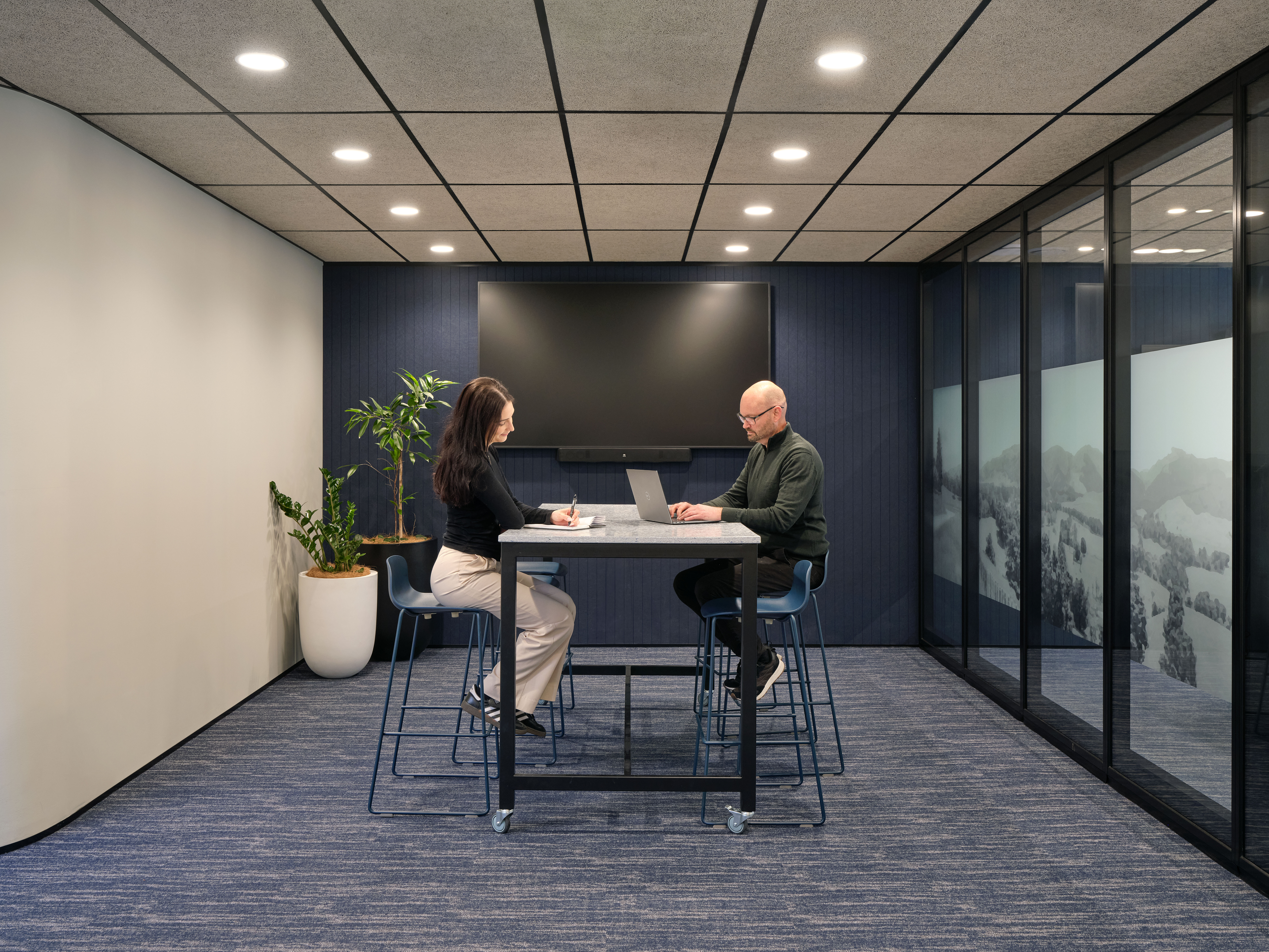 Open meeting and collaboration space for Rabobank staff to work together or dial in remotely