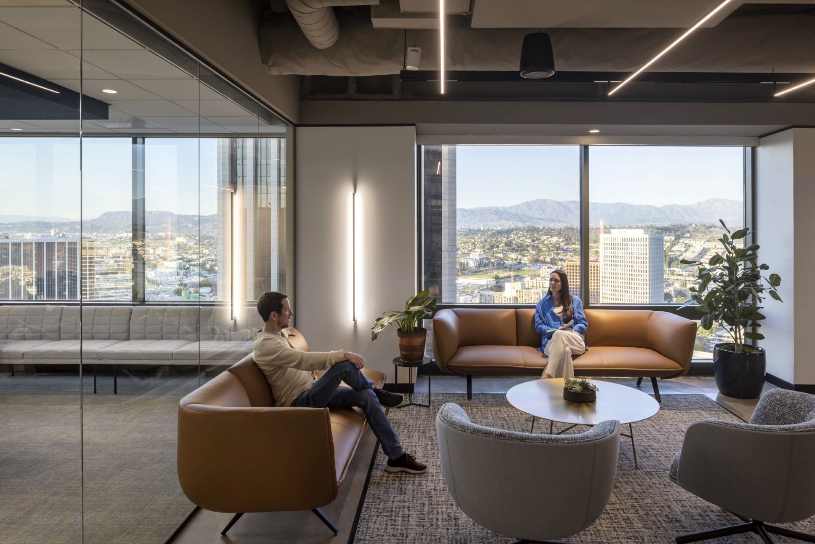 Orrick LA seating area with open view out window